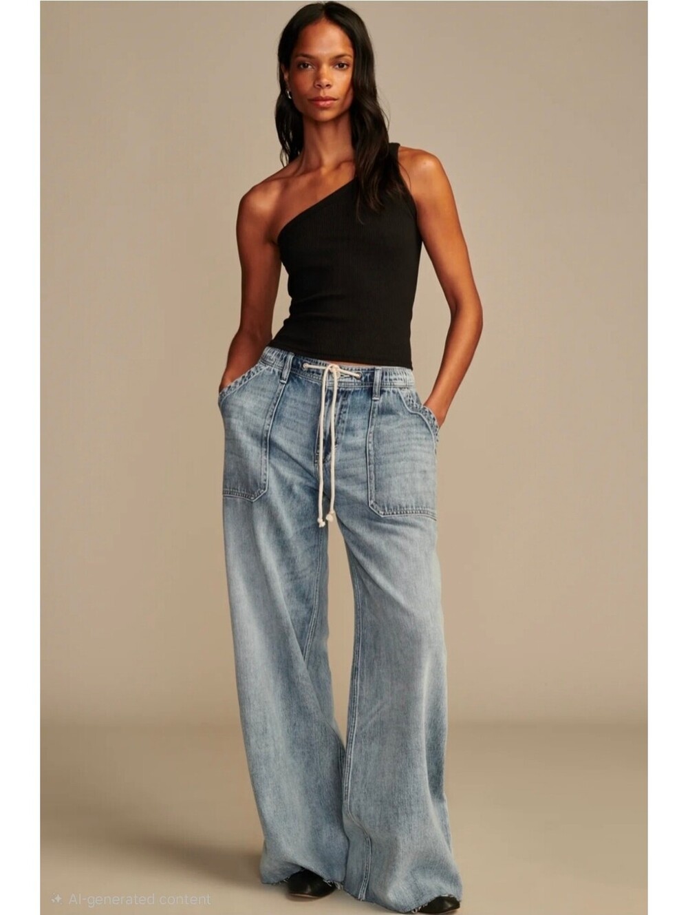 NWOT Lucky Brand Wide Leg Patch Pocket Pull On Jeans. Size M. Ret. $129